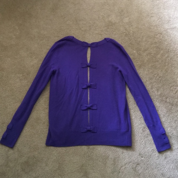 Juicy Couture Dark Lilac Merino Bow Cardigan NWT - Picture 2 of 8